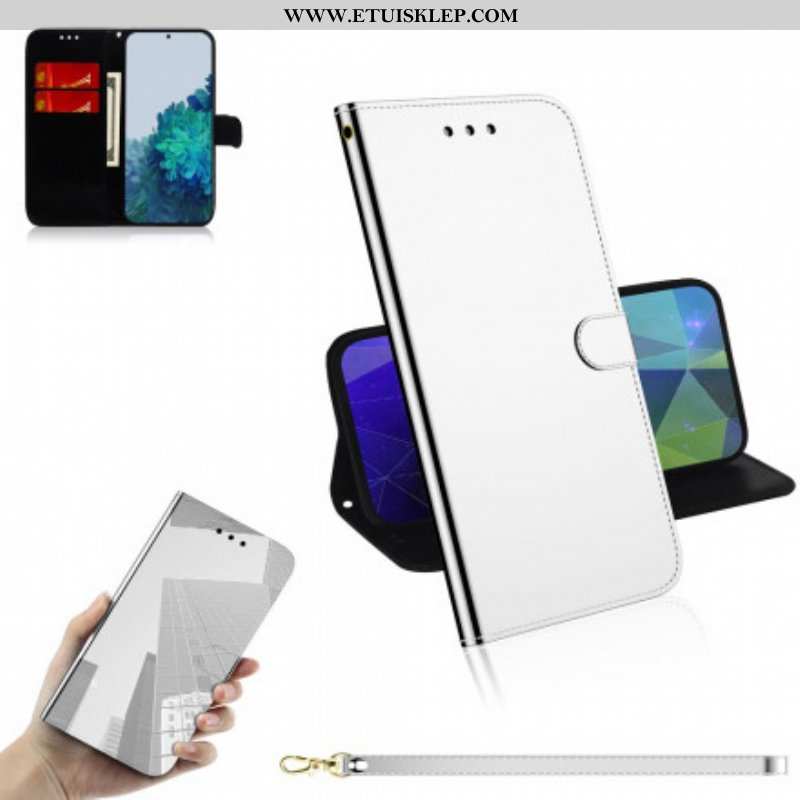 Etui Folio do Samsung Galaxy S21 Plus 5G Osłona Lusterka Ze Sztucznej Skóry